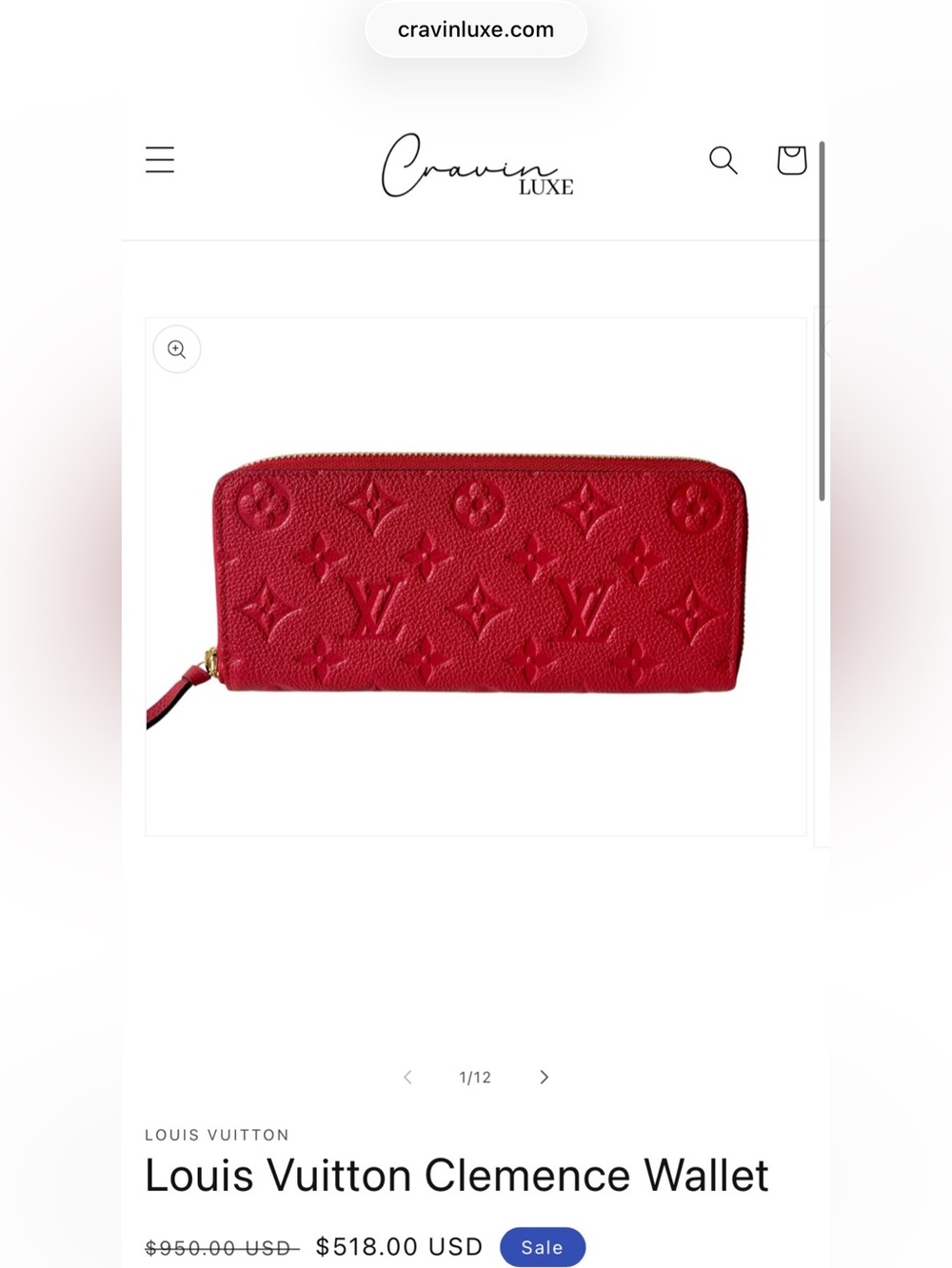 RARE Louis Vuitton Clemence Wallet Empreinte Leather Red - Picture 14 of 14